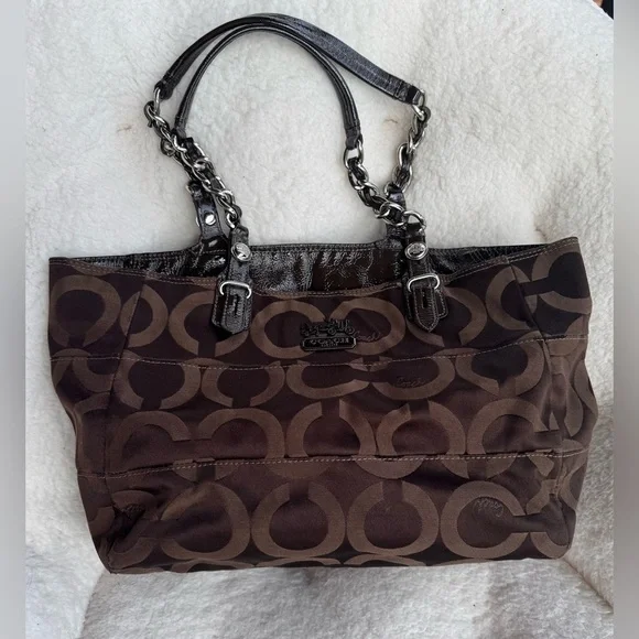 Vintage Design Coach Madison Geometric brown bag Nr.14133 - Picture 1 of 13